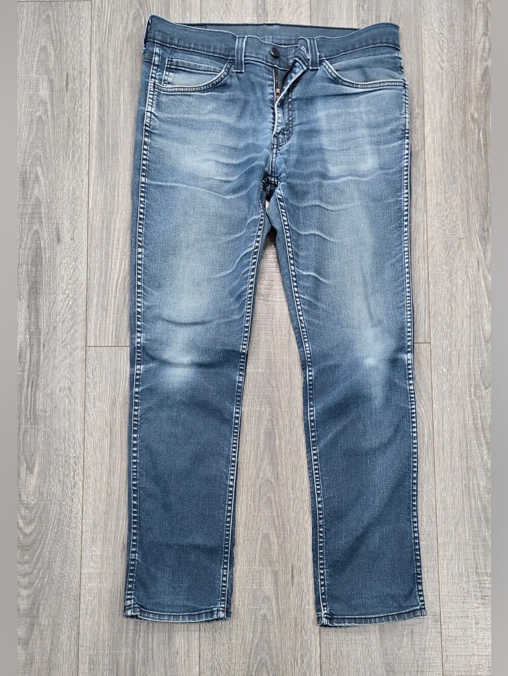 Levi’s 511 Men’s Slim Fit Jeans Blue Faded Whiskered Denim W34 L32